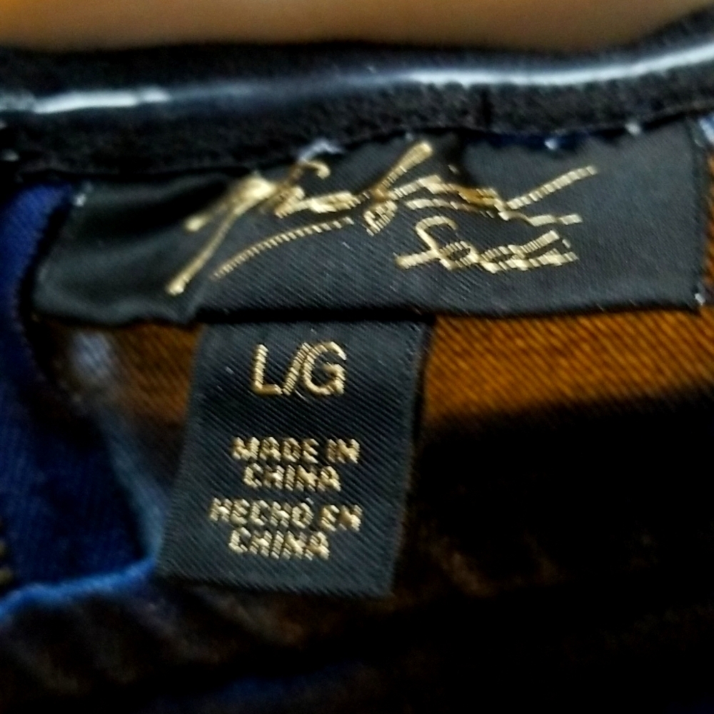 Dk Blue denim strapless top w/ peplum